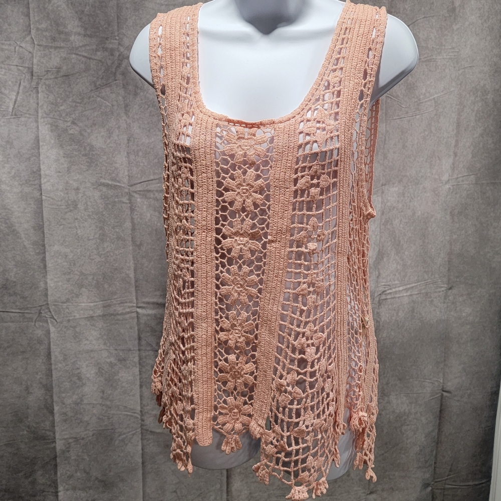 Pink Crochet Tank
